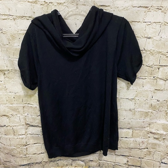 Lane Bryant Black Merino Wool Blend Buckle Cowl Neck Sweater - Picture 1 of 6